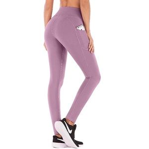 Mauve Pink Hi Waist Yoga Workout Leggings